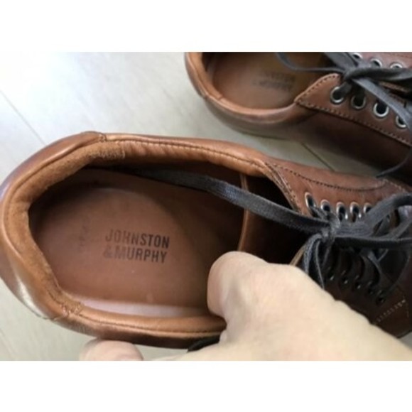 JOHNSTON & MURPHY FENTON LACE-UP leather sneakers men brown 9.5 M rts$139 Oxford - Picture 6 of 8